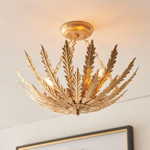 Gallery Direct Delphine 3 Ceiling Light Gold Leaf | Shackletons