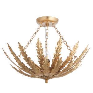 Gallery Direct Delphine 3 Ceiling Light Gold Leaf | Shackletons