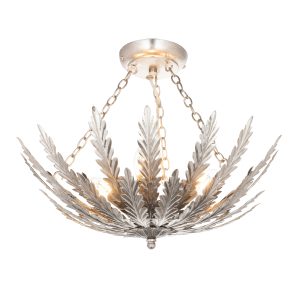 Gallery Direct Delphine 3 Ceiling Light Silver Leaf | Shackletons