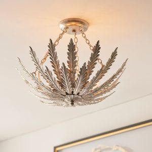 Gallery Direct Delphine 3 Ceiling Light Silver Leaf | Shackletons