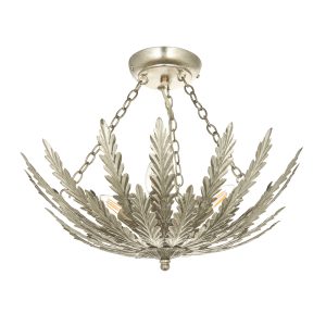 Gallery Direct Delphine 3 Ceiling Light Silver Leaf | Shackletons