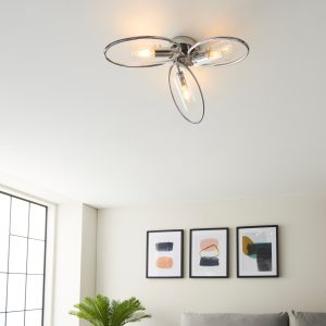 Gallery Direct Amari 3 Ceiling Light Chrome | Shackletons