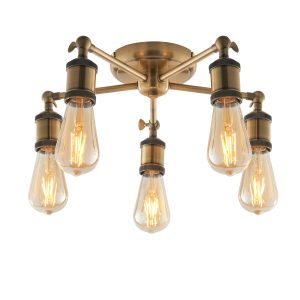 Gallery Direct Hal 5 Ceiling Light Antique Brass | Shackletons