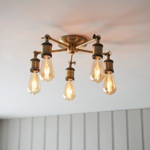 Gallery Direct Hal 5 Ceiling Light Antique Brass | Shackletons