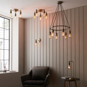 Gallery Direct Hal 5 Ceiling Light Antique Brass | Shackletons