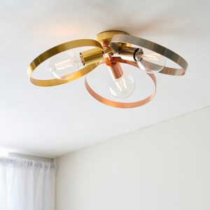 Gallery Direct Hoop 3 Ceiling Light Brushed BrassNickelCopper | Shackletons