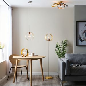 Gallery Direct Hoop 3 Ceiling Light Brushed BrassNickelCopper | Shackletons