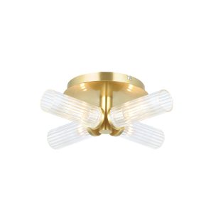 Gallery Direct Talo Bathroom 4 Ceiling Light Brass | Shackletons