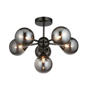 Gallery Direct Oscar 6 Ceiling Light Black Chrome | Shackletons