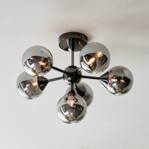 Gallery Direct Oscar 6 Ceiling Light Black Chrome | Shackletons