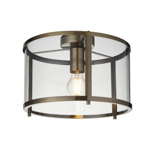 Gallery Direct Hopton 1 Ceiling Light Antique Brass | Shackletons