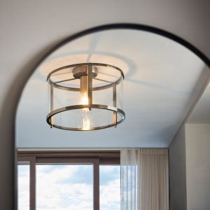 Gallery Direct Hopton 1 Ceiling Light Antique Brass | Shackletons