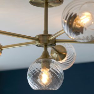 Gallery Direct Allegra 6 Ceiling Light Antique Brass | Shackletons