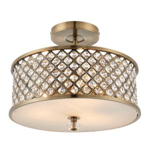 Gallery Direct Hudson Ceiling Lamp Antique Brass | Shackletons