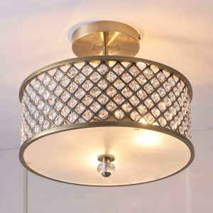 Gallery Direct Hudson Ceiling Lamp Antique Brass | Shackletons