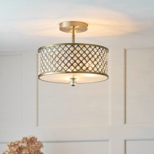 Gallery Direct Hudson Ceiling Lamp Antique Brass | Shackletons