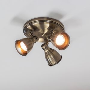 Gallery Direct Westbury 3 Round Ceiling Light Antique Brass | Shackletons