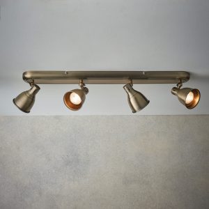 Gallery Direct Westbury 4 Ceiling Light Antique Brass | Shackletons