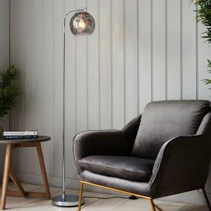 Gallery Direct Dimple 1 Floor Light Chrome | Shackletons