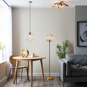 Gallery Direct Hoop Floor Light Brushed Gold | Shackletons