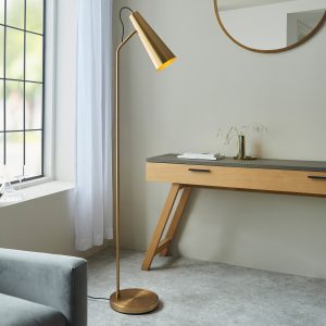 Gallery Direct Karna 1 Floor Light Antique Brass | Shackletons