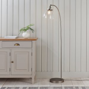 Gallery Direct Hansen 1 Floor Light Brushed Silver | Shackletons