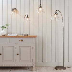 Gallery Direct Hansen 1 Floor Light Brushed Silver | Shackletons