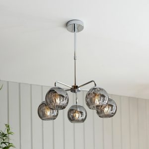 Gallery Direct Dimple 5 Pendant Light Chrome | Shackletons