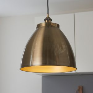 Gallery Direct Franklin Pendant Light Antique Brass 400x1565mm | Shackletons