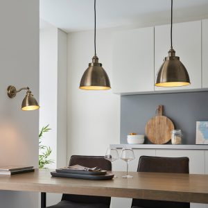 Gallery Direct Franklin Pendant Light Antique Brass 400x1460mm | Shackletons