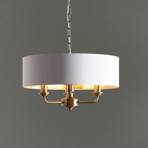 Gallery Direct Highclere 3 Pendant Light Antique Brass 350 1420mm | Shackletons