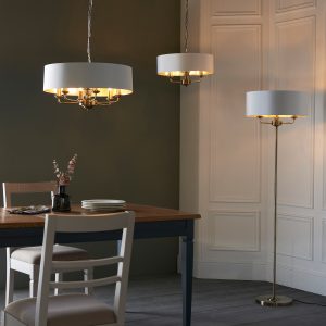 Gallery Direct Highclere 3 Pendant Light Antique Brass 350 1420mm | Shackletons