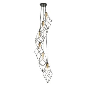 Gallery Direct Jaxon 6 Pendant Light BlackGold | Shackletons