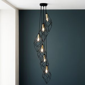 Gallery Direct Jaxon 6 Pendant Light BlackGold | Shackletons