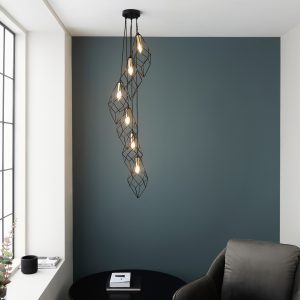 Gallery Direct Jaxon 6 Pendant Light BlackGold | Shackletons