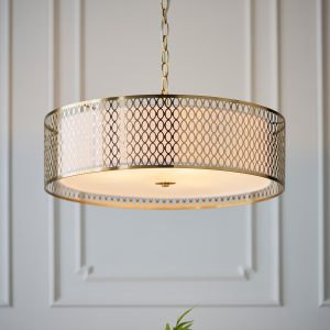 Gallery Direct Cordero Pendant Light GoldWhite | Shackletons