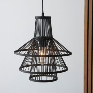 Gallery Direct Minato 1 Pendant Light Dark Bamboo | Shackletons