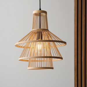 Gallery Direct Minato 1 Pendant Light Natural Bamboo | Shackletons