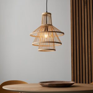 Gallery Direct Minato 1 Pendant Light Natural Bamboo | Shackletons