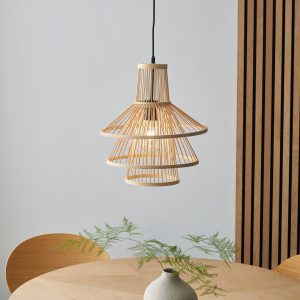 Gallery Direct Minato 1 Pendant Light Natural Bamboo | Shackletons