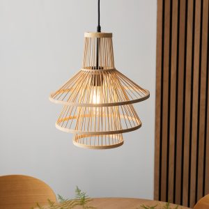 Gallery Direct Minato 1 Pendant Light Natural Bamboo | Shackletons