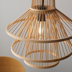 Gallery Direct Minato 1 Pendant Light Natural Bamboo | Shackletons