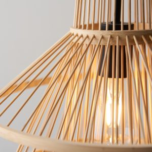 Gallery Direct Minato 1 Pendant Light Natural Bamboo | Shackletons