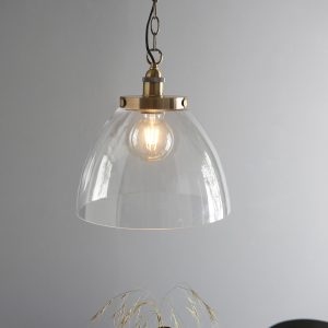 Gallery Direct Hansen Grand 1 Pendant Light Antique Brass | Shackletons