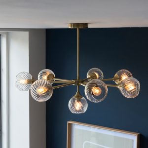 Gallery Direct Allegra 8 Pendant Light Antique Brass | Shackletons