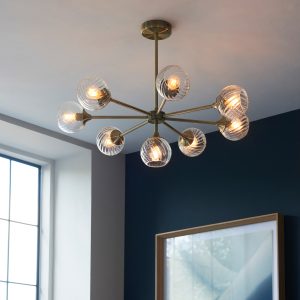 Gallery Direct Allegra 8 Pendant Light Antique Brass | Shackletons