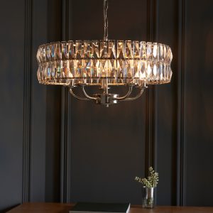 Gallery Direct Clifton 5 Pendant Light Bright Nickel | Shackletons