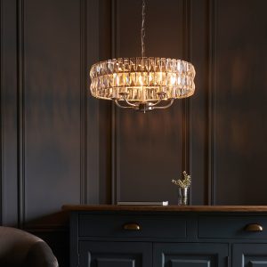 Gallery Direct Clifton 5 Pendant Light Bright Nickel | Shackletons