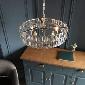 Gallery Direct Clifton 5 Pendant Light Bright Nickel | Shackletons