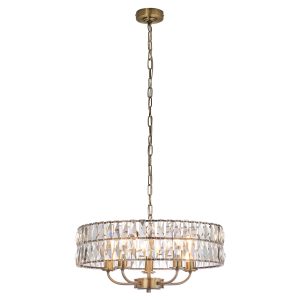 Gallery Direct Clifton 5 Pendant Light Antique Brass | Shackletons